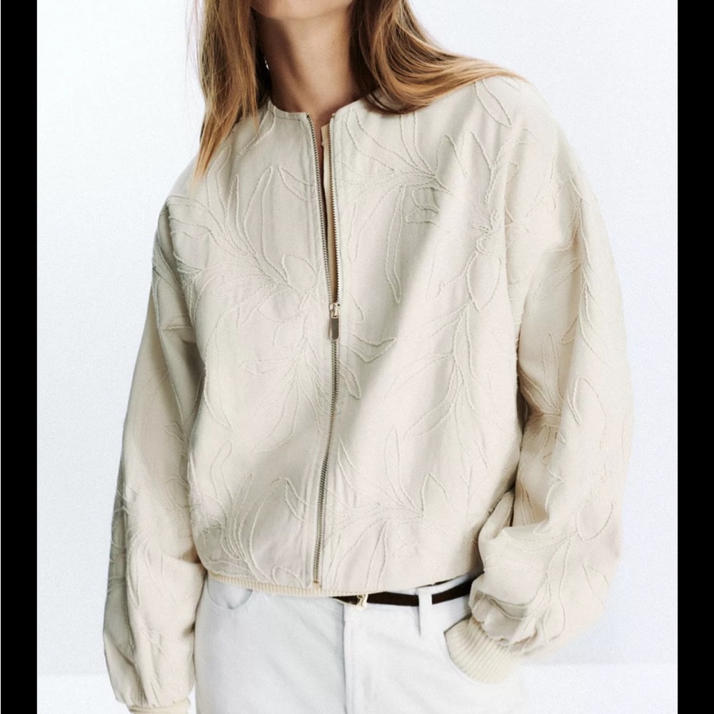 Women's Cream Embroidered Jacket